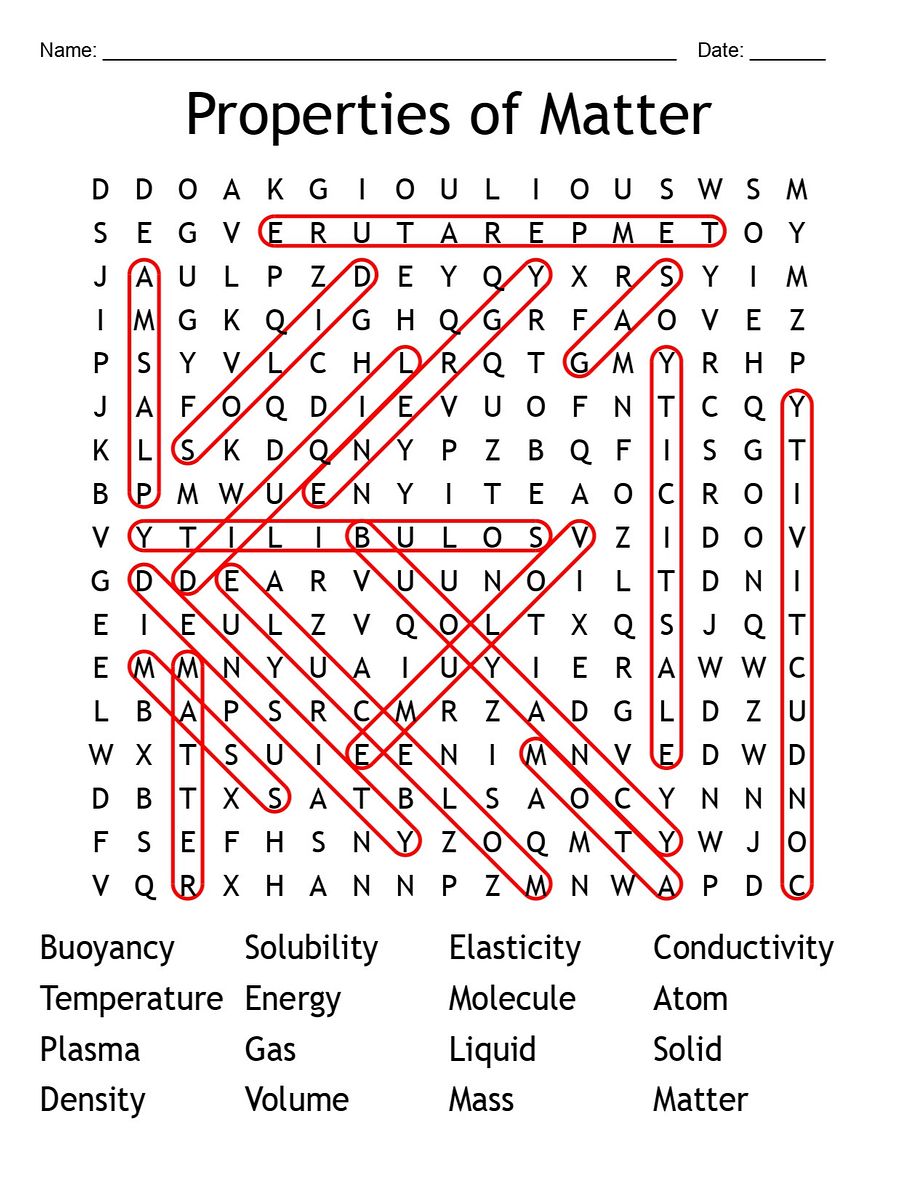 Printable Properties of Matter Word Search – 16 Key Terms! product image (2)