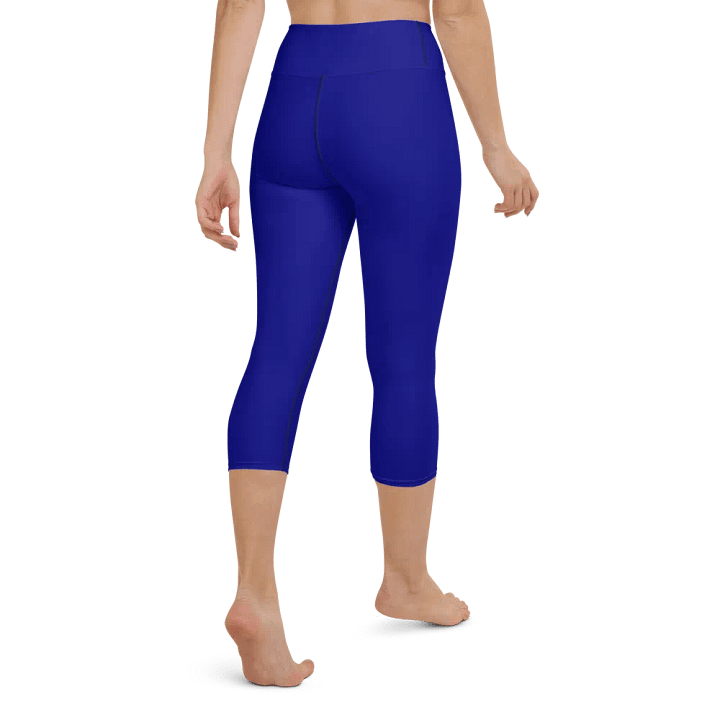 Plain Color Navy Blue Yoga Capri Leggings product image (2)