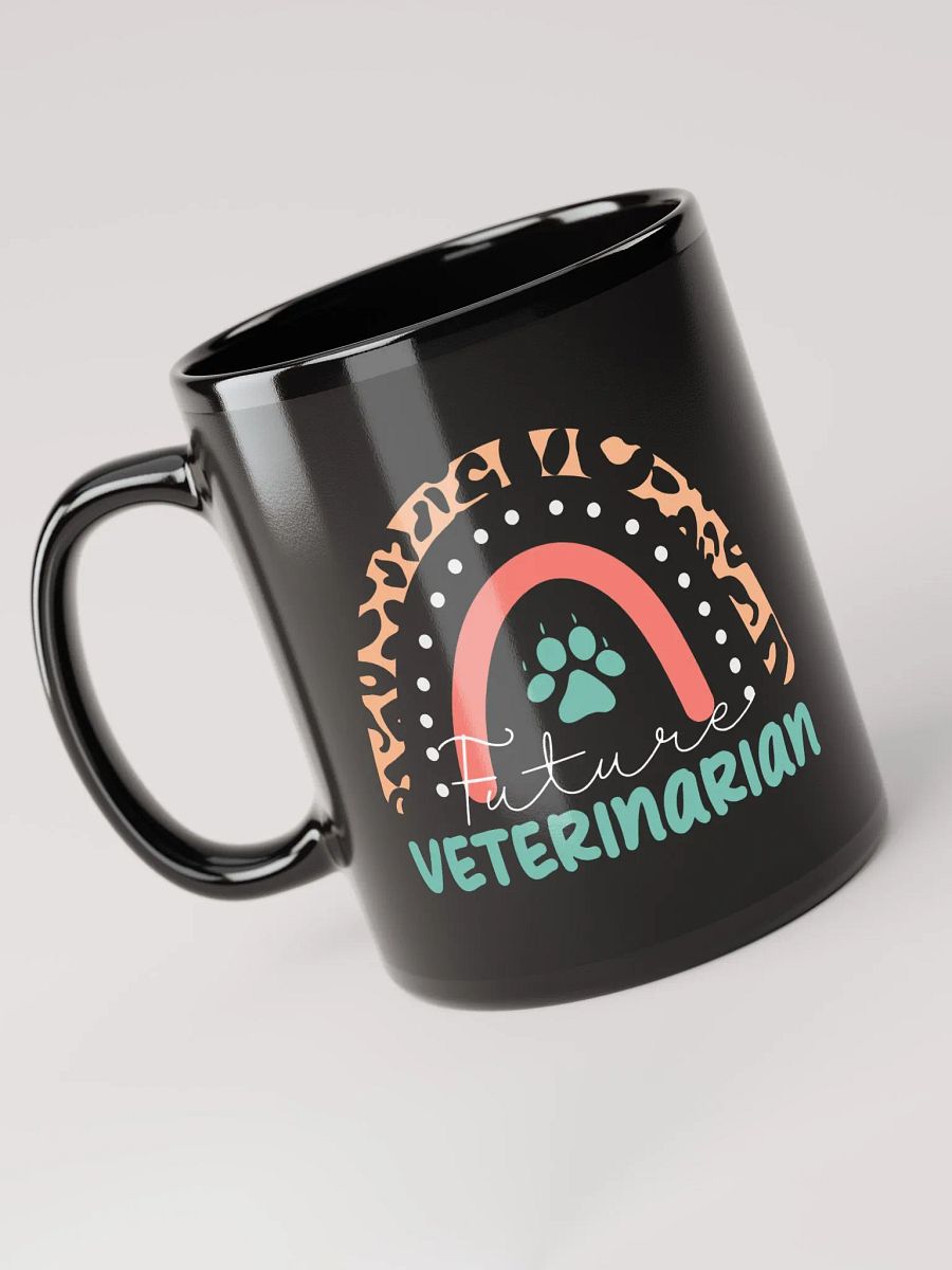 "Future veterinarian-Rainbow" black glossy mug product image (4)