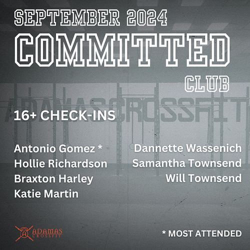 Let's give it up for these athletes who showed up in September! An extra high-five for Antonio! Consistently hitting that 