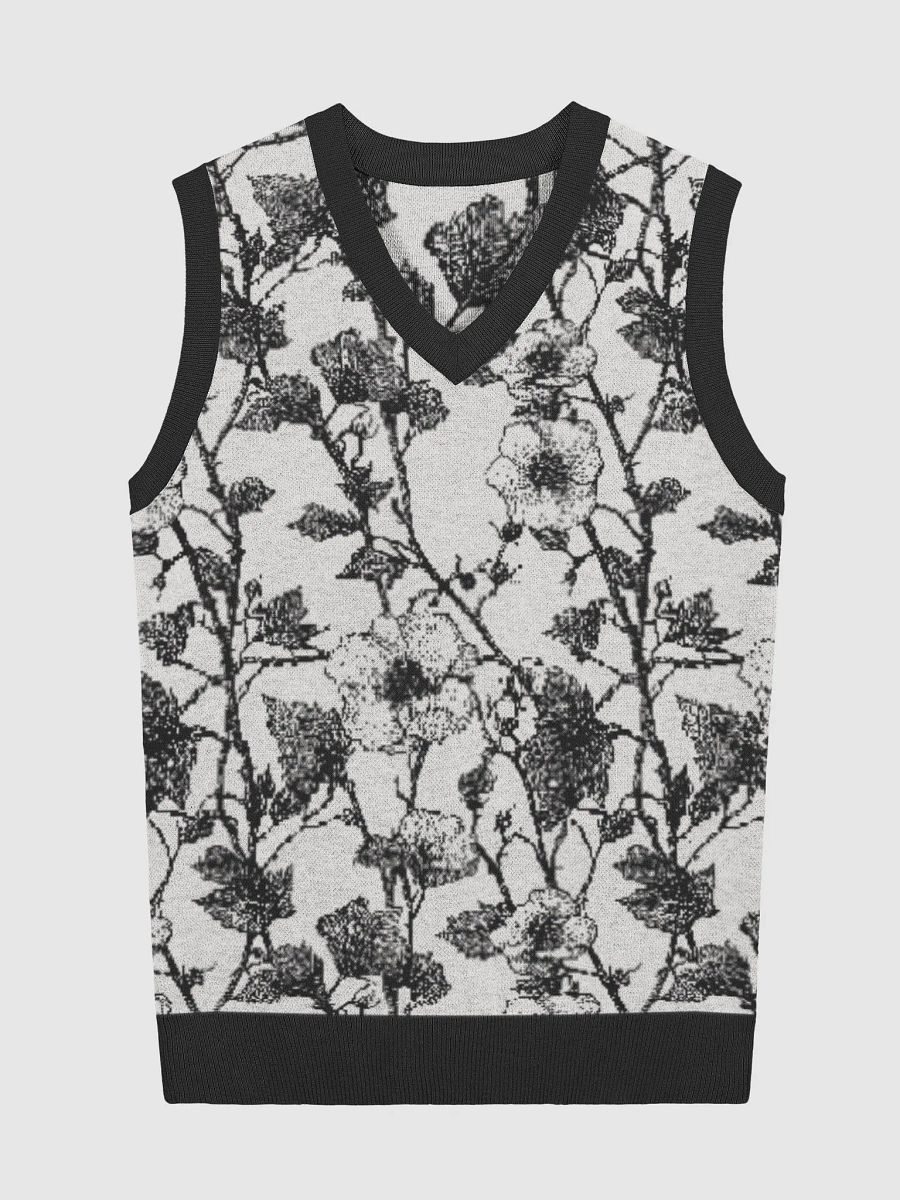 Floral Jacquard Knitted V-Neck Vest product image (1)