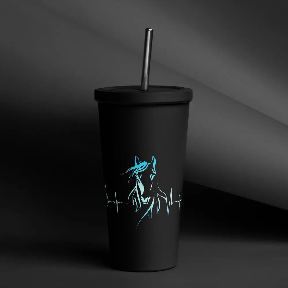 Horse Heartbeat Insulated Tumbler with a Straw product image (10)