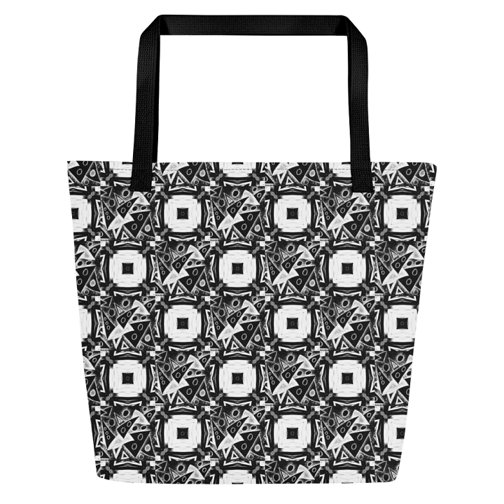 Abstract Monochrome Pattern Shapes and Squares Tote Bag product image (2)