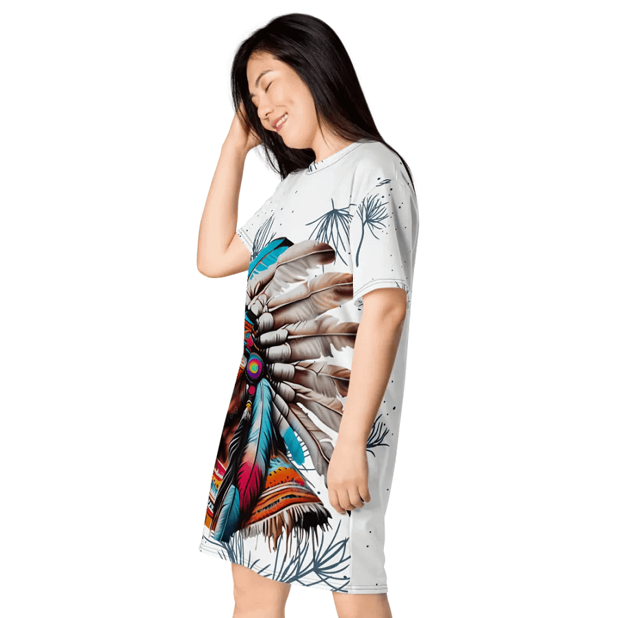 Feathered Dream All-Over T-Shirt Dress product image (3)