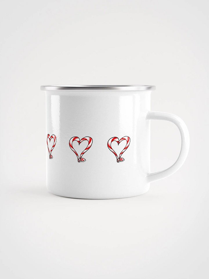 Candy Cane Tentacle Heart Enamle Mug product image (1)