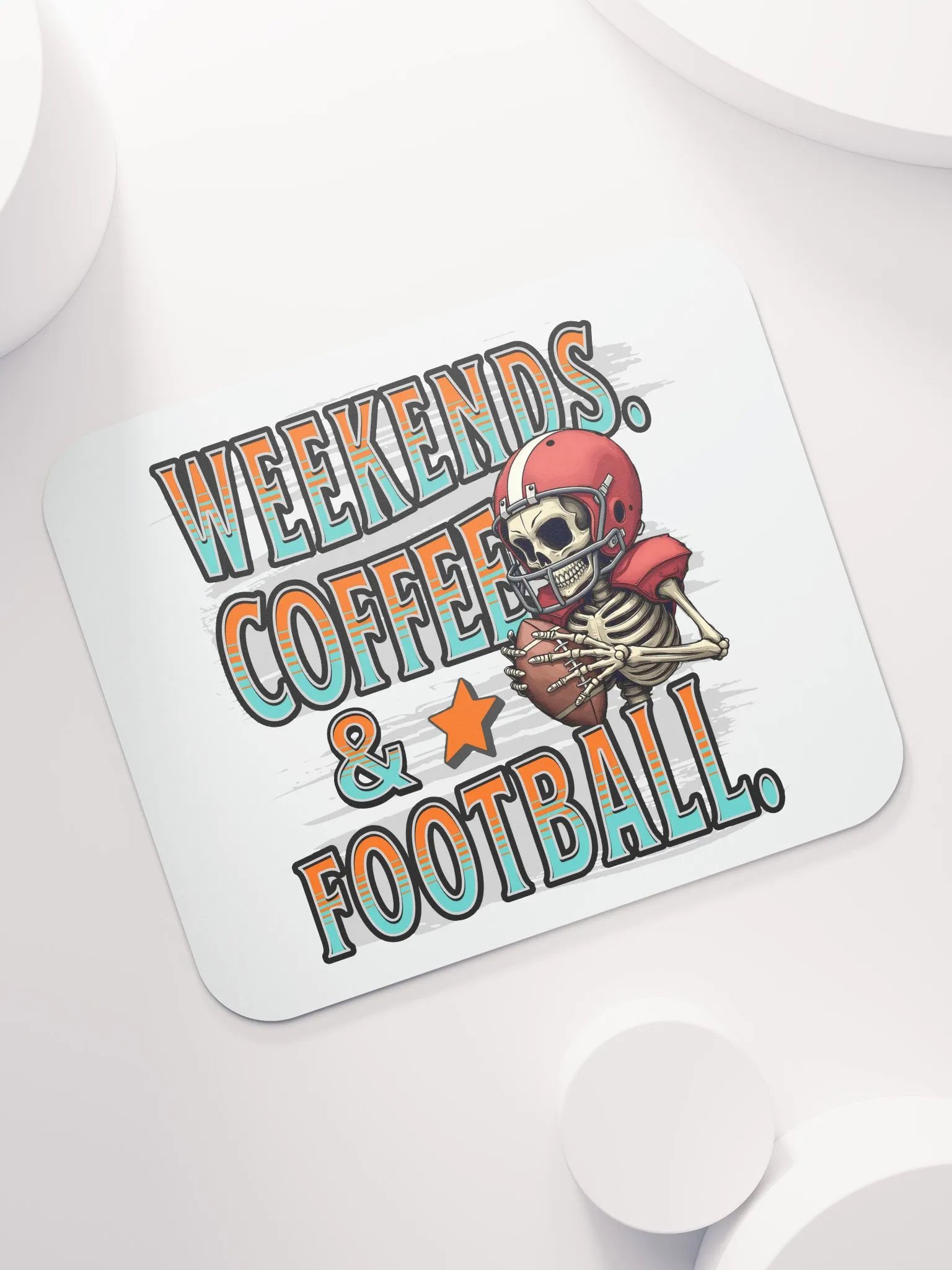 Weekends Coffee And Football Skeleton Warrior Mouse Pad product image (5)