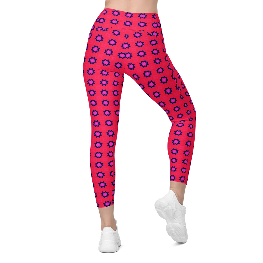 Abstract Red Ladies Leggings (with pockets) product image (3)
