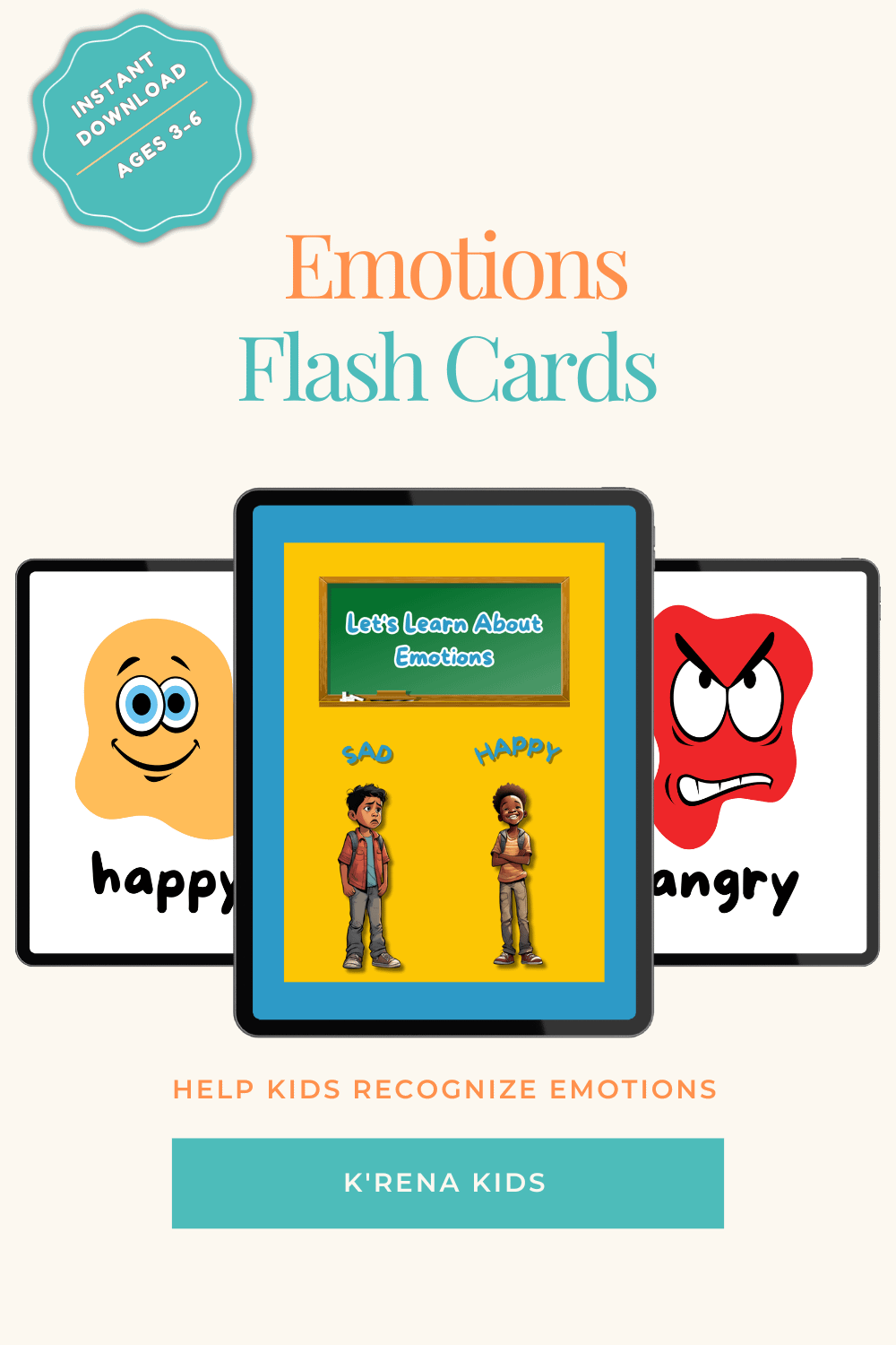 Let's Learn About Emotions Flash Cards product image (1)