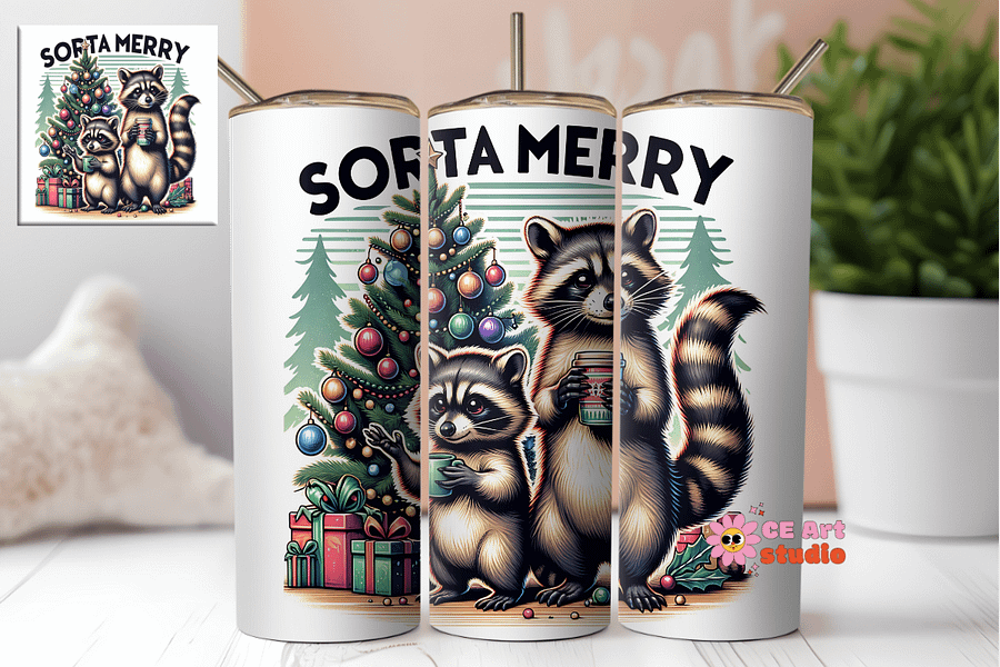 Sorta Merry Tumbler Wrap PNG product image (1)