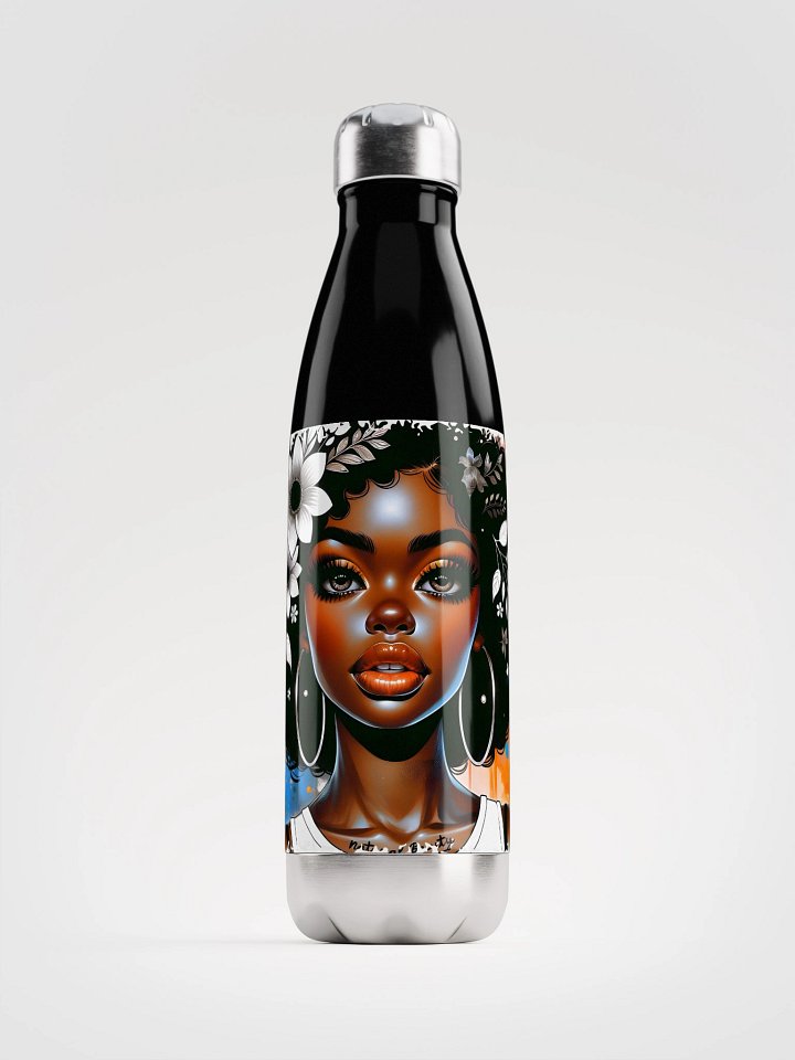 Afro Floral Stainless Steel Water Bottle product image (2)