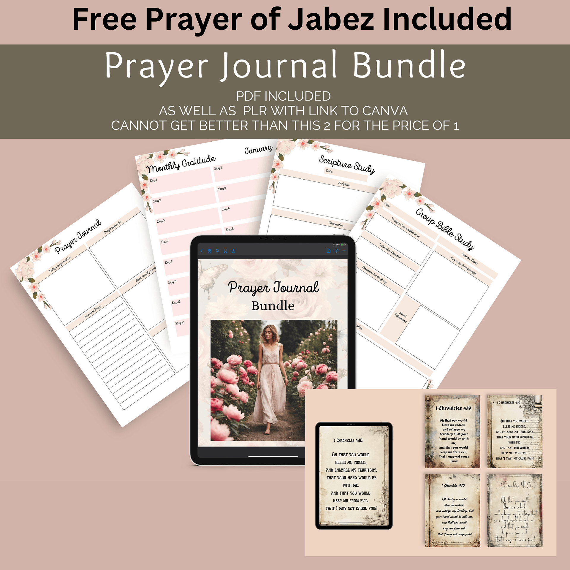 Prayer Journal Bundle with PLR Reselling with Free Prayer of Jabez product image (2)