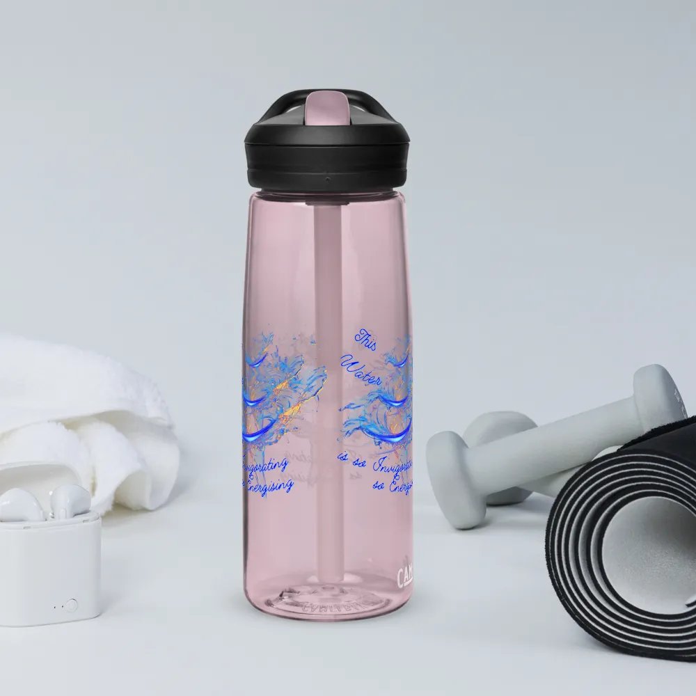 Camelback water bottle with beautiful swirly blue whirlpool  design featuring 'This water is so energising' product image (11)
