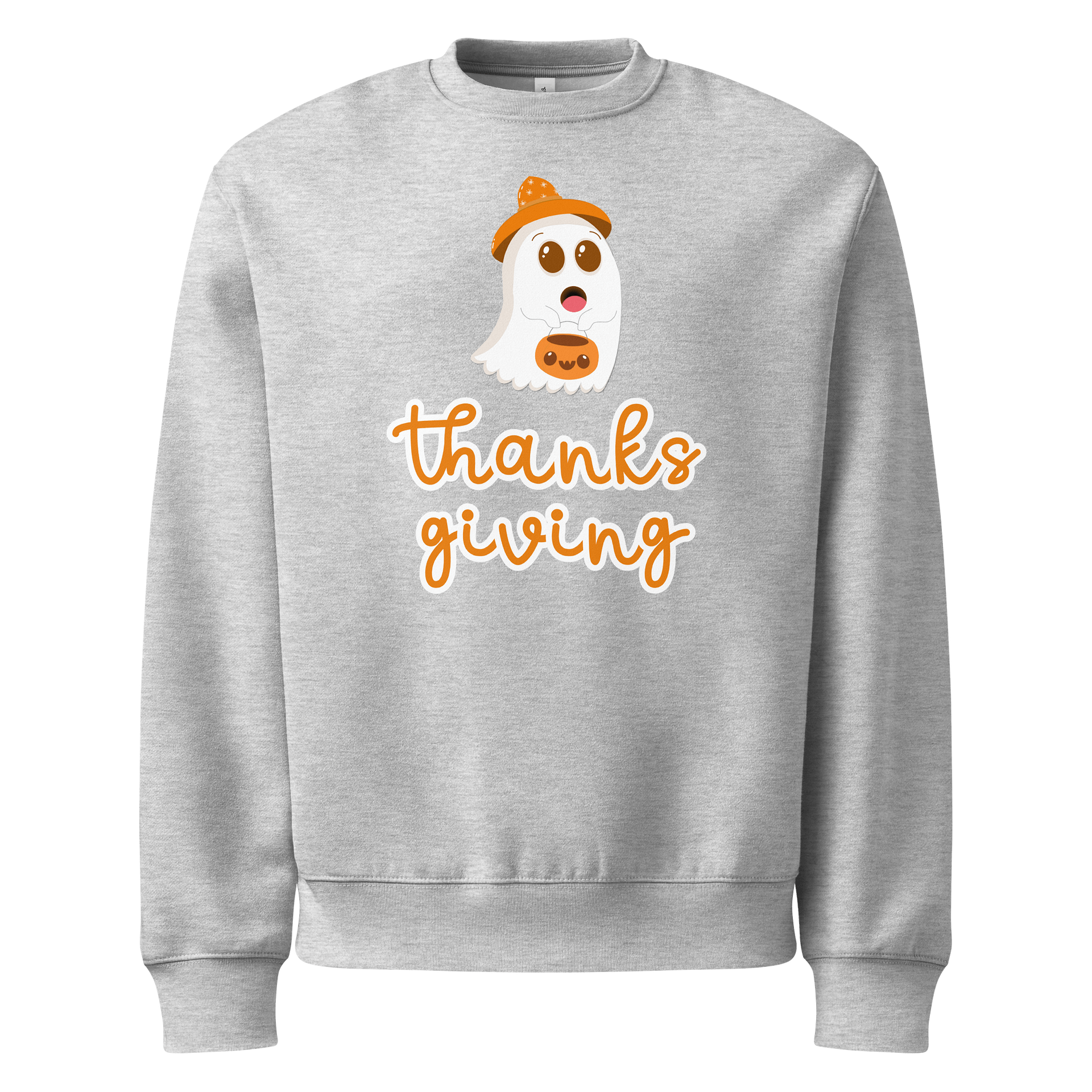 Cute Ghost with Thanksgiving Lettering Graphic product image (6)