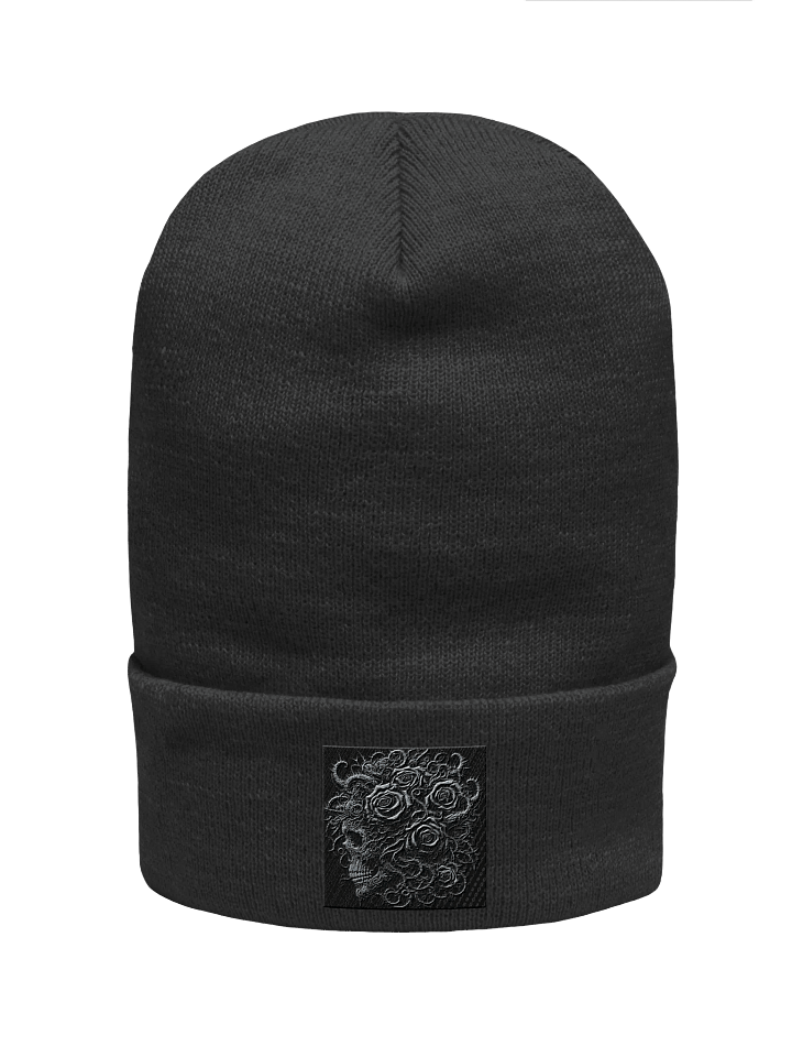 Gothic Rose Skull Embroidered Beanie product image (1)