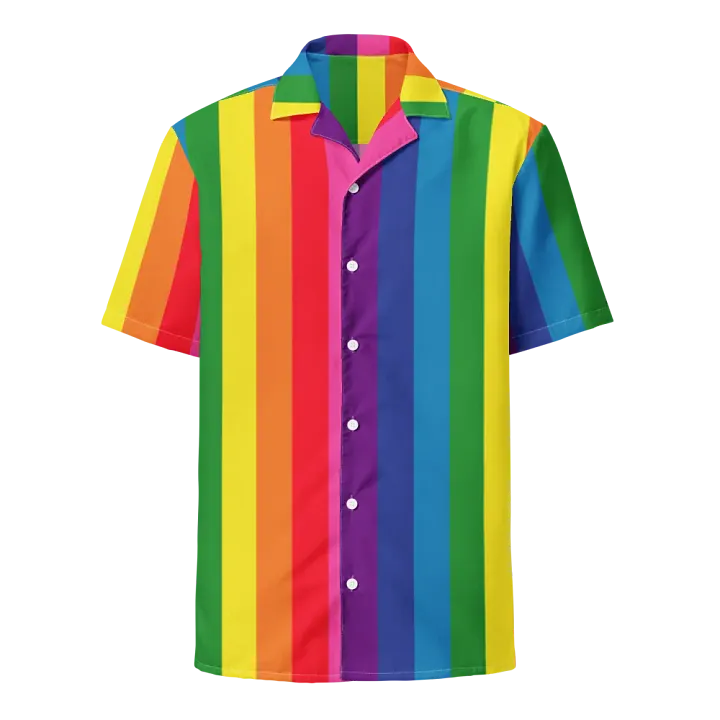 1978 Rainbow Pride Flag = 8-Color - All-Over Print Hawaiian Shirt product image (1)