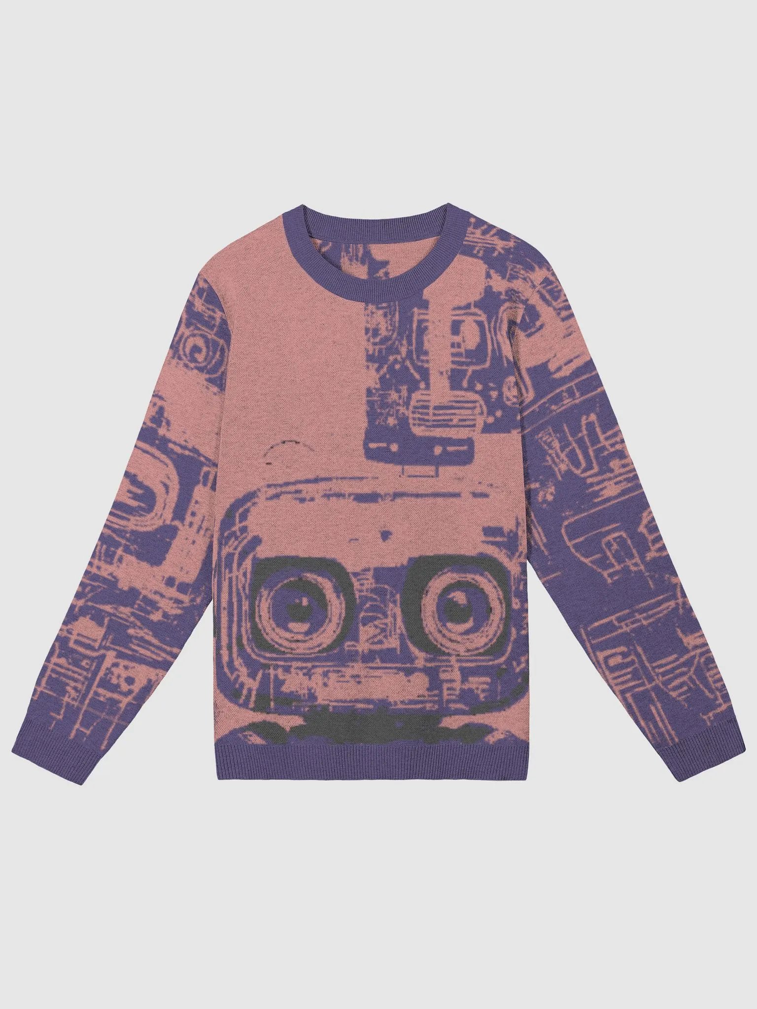 Coral Plum St®èétwise Mechanical Graffiti Crewneck Sweater product image (1)