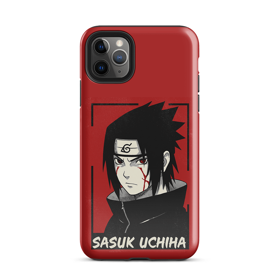 Sasuke Uchiha Red Aesthetic iPhone Case – Anime Naruto Fan Art Cover product image (1)