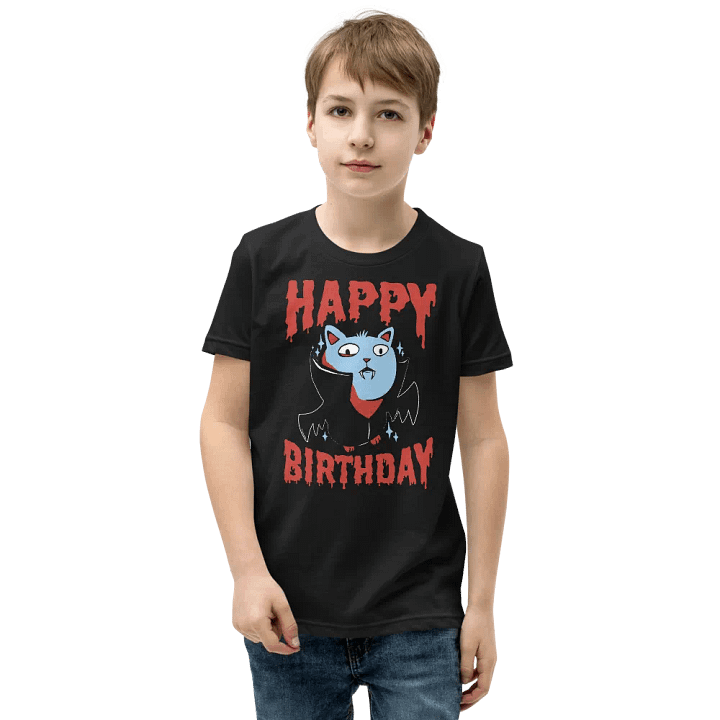 Happy Birthday (Vampire Cat) T-Shirt For Kids product image (5)