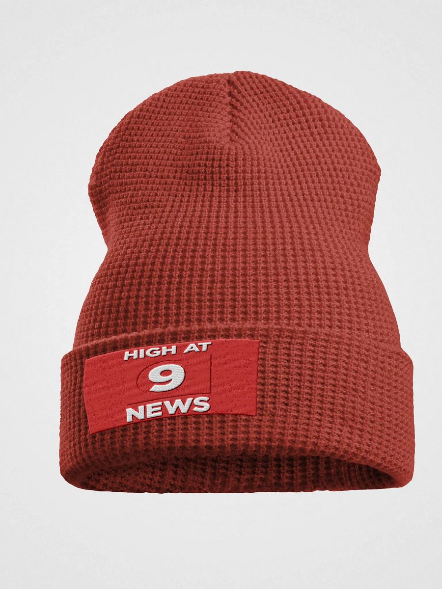 HA9N Official Logo Embroidered Red Waffle Beanie product image (1)