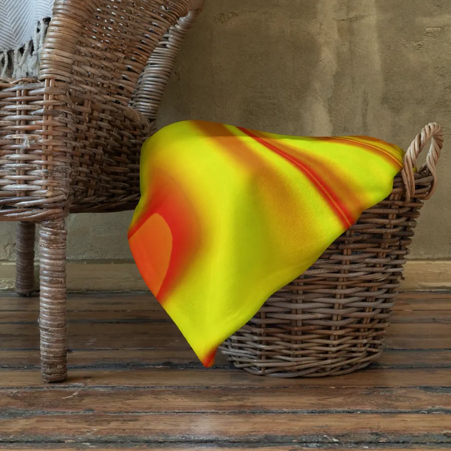 Throw Blanket - Yellow and Red Digital Fluid Art product image (10)