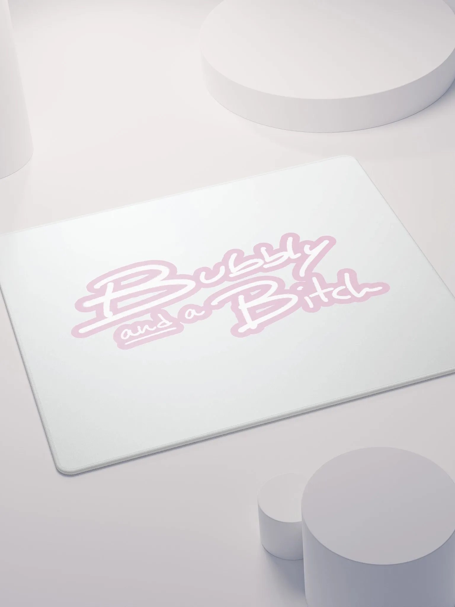 Bubbly and a B*tch (lined design, #E1B9CE) mouse pad product image (4)