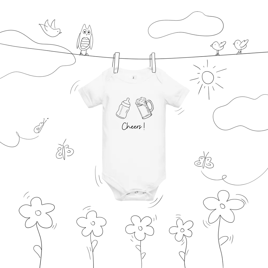 Baby Bottle and Beer Stein - Baby Short Sleeve Onesie product image (9)