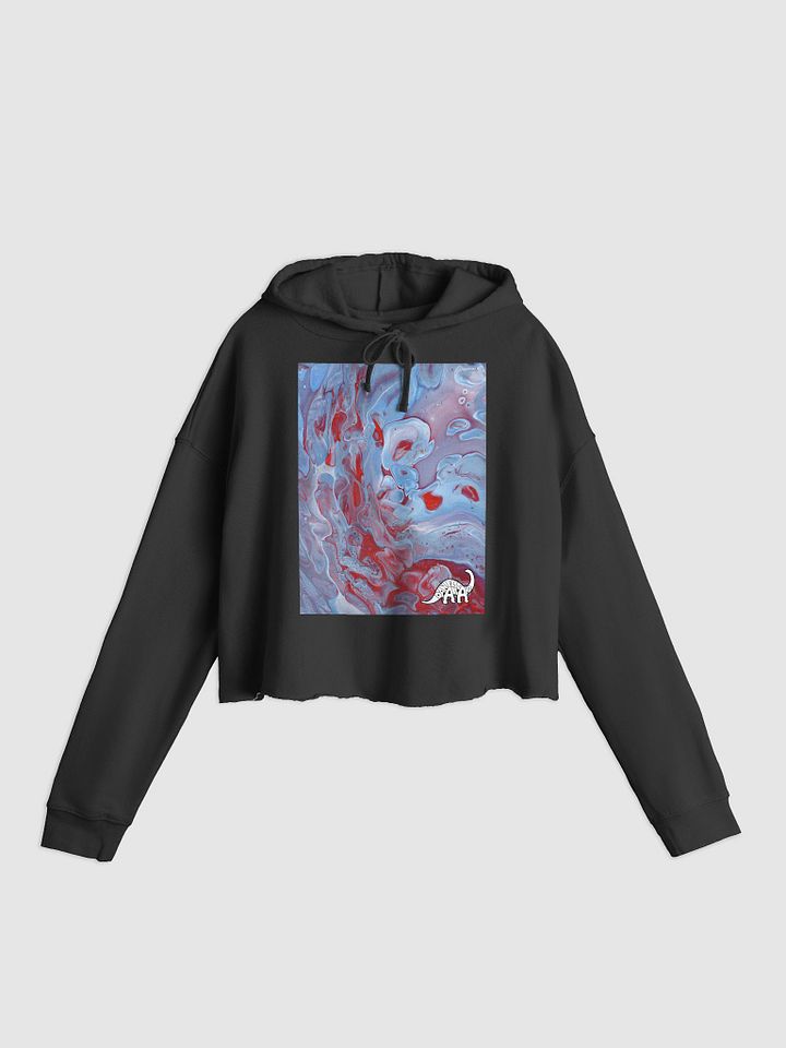 Neon Blue Fluid Acrylic Crop Hoodie product image (1)