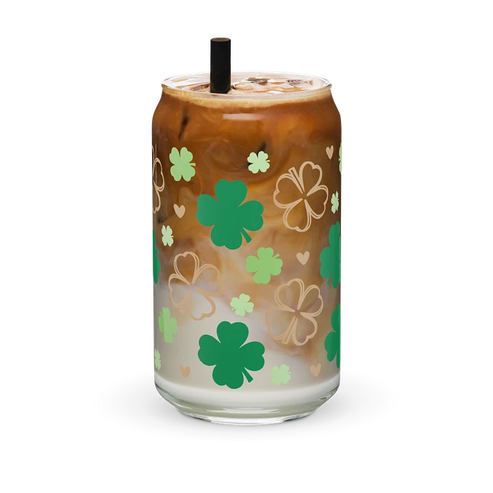 Shamrock Print Can-Shaped Glass ☘️ product image (2)
