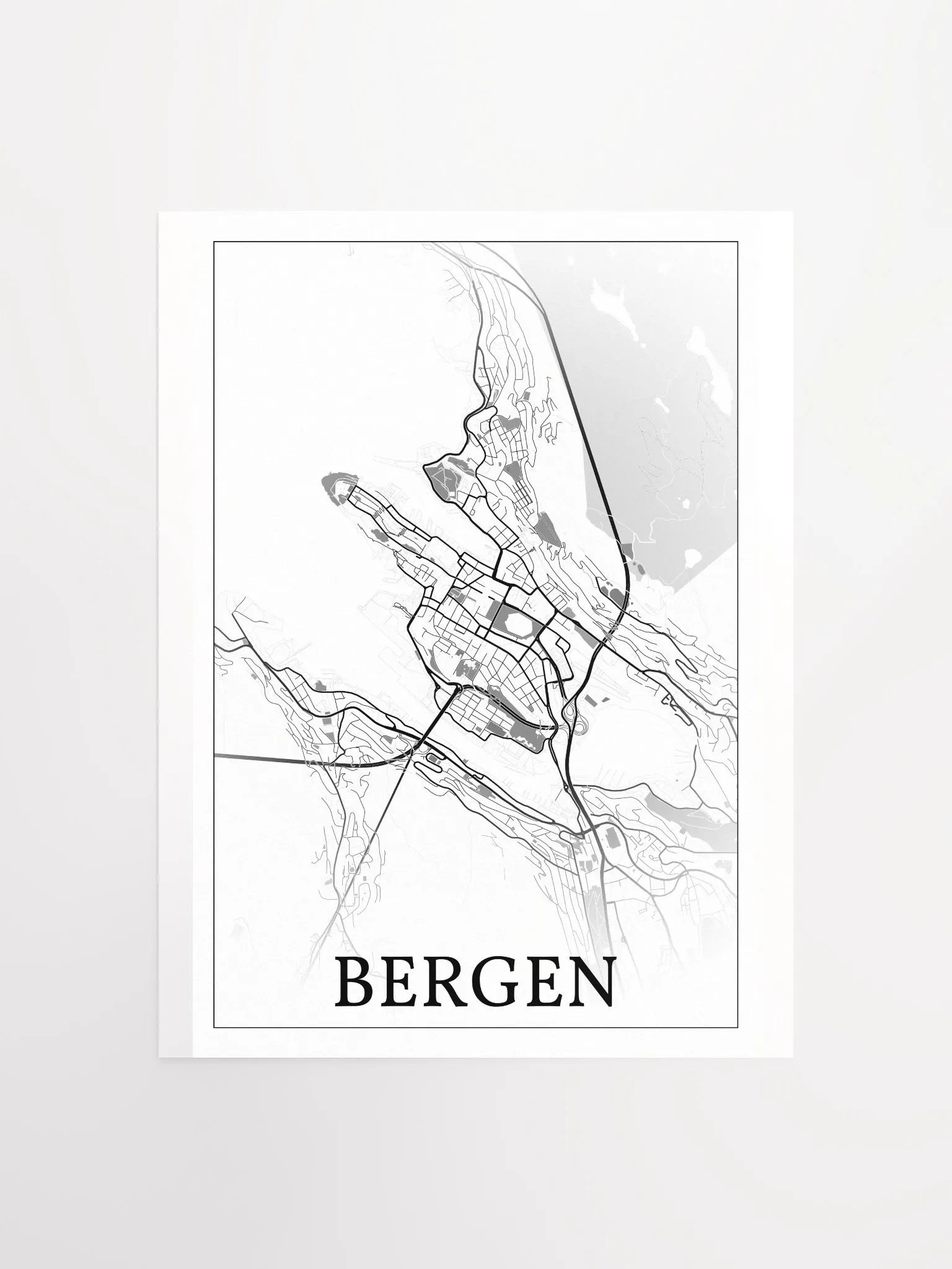 Bergen, Norway, city map print product image (2)