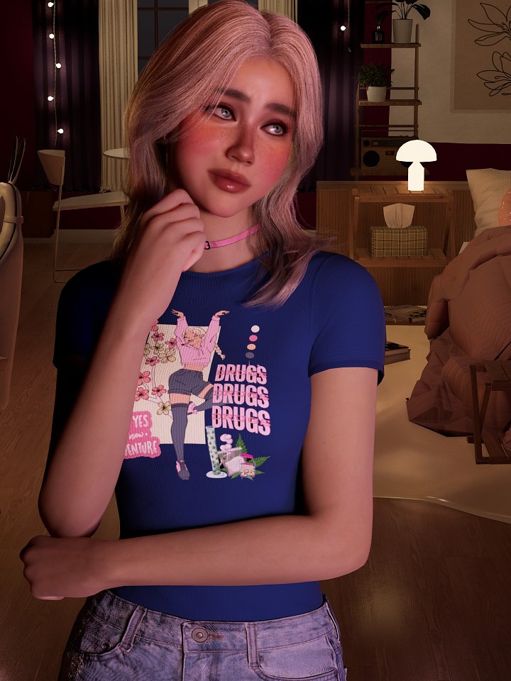 DRUGS DRUGS DRUGS Women's Relaxed V-Neck T-Shirt product image (13)
