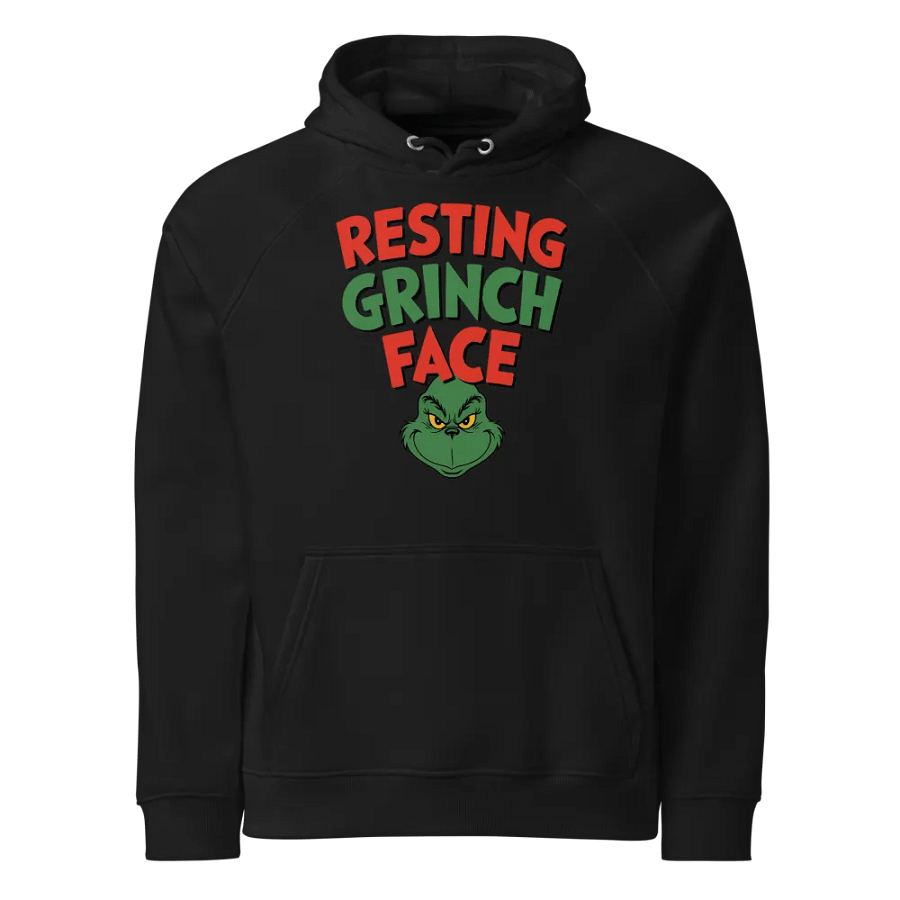 Resting Grinch Face Eco Raglan Hoodie product image (1)