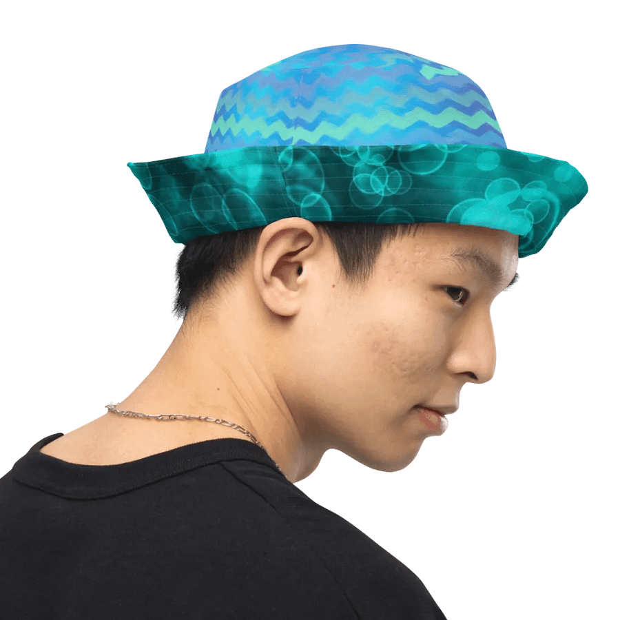 Blue Ocean Bokeh and Mermaid Stripe Bucket hat product image (12)