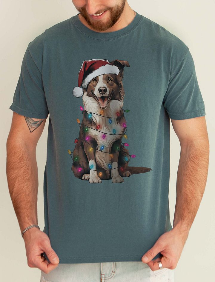 Funny Border Collie(Brown) Christmas T-Shirt for Border Collie Paw-rents product image (1)