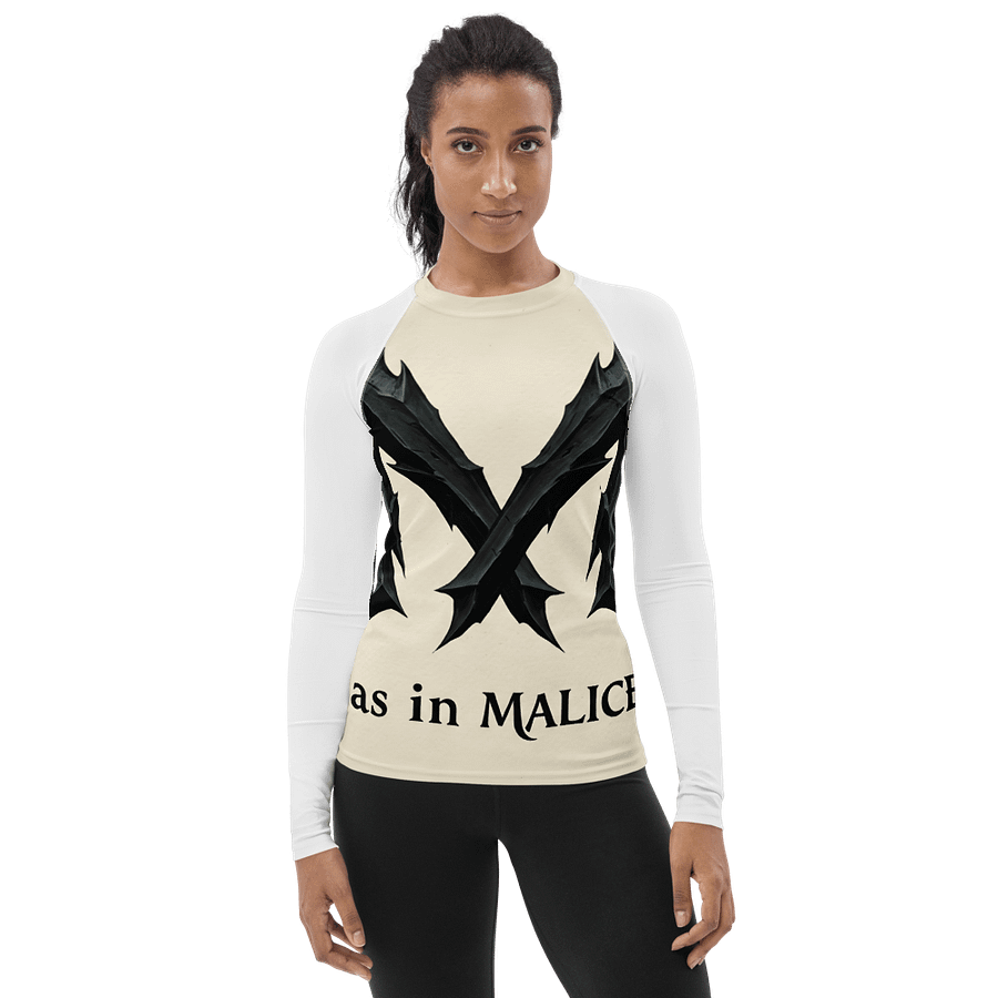 M as in malice all-over print women`s rash guard product image (1)