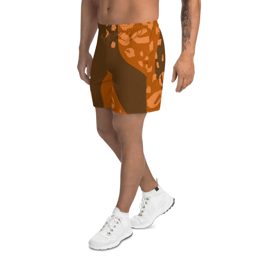Flowing Orange Leopard Athletic Shorts product image (3)