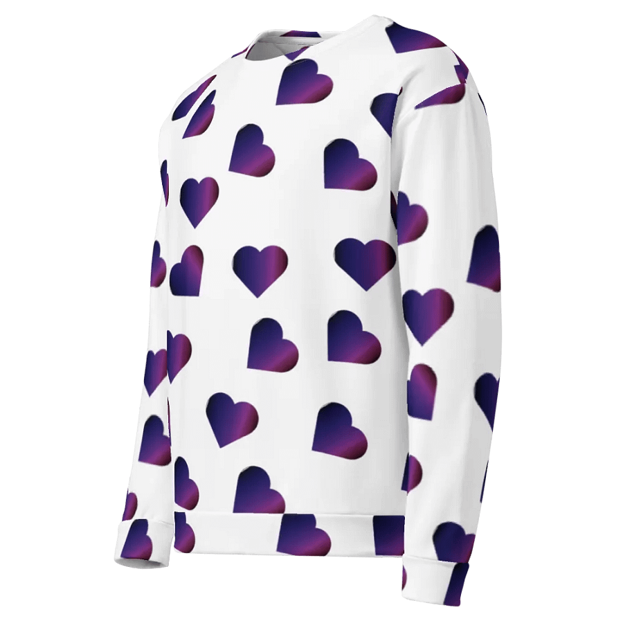 Abstract Love Pattern Purple Hearts on a White Background Unisex Sweatshirt product image (7)