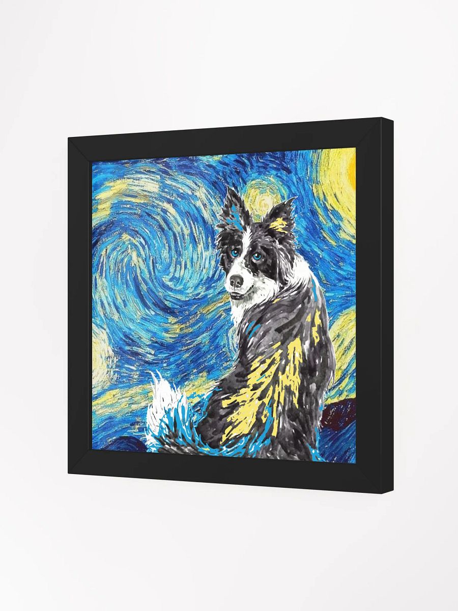 Border Collie Surrealism Starry Night Framed Wall Art product image (2)