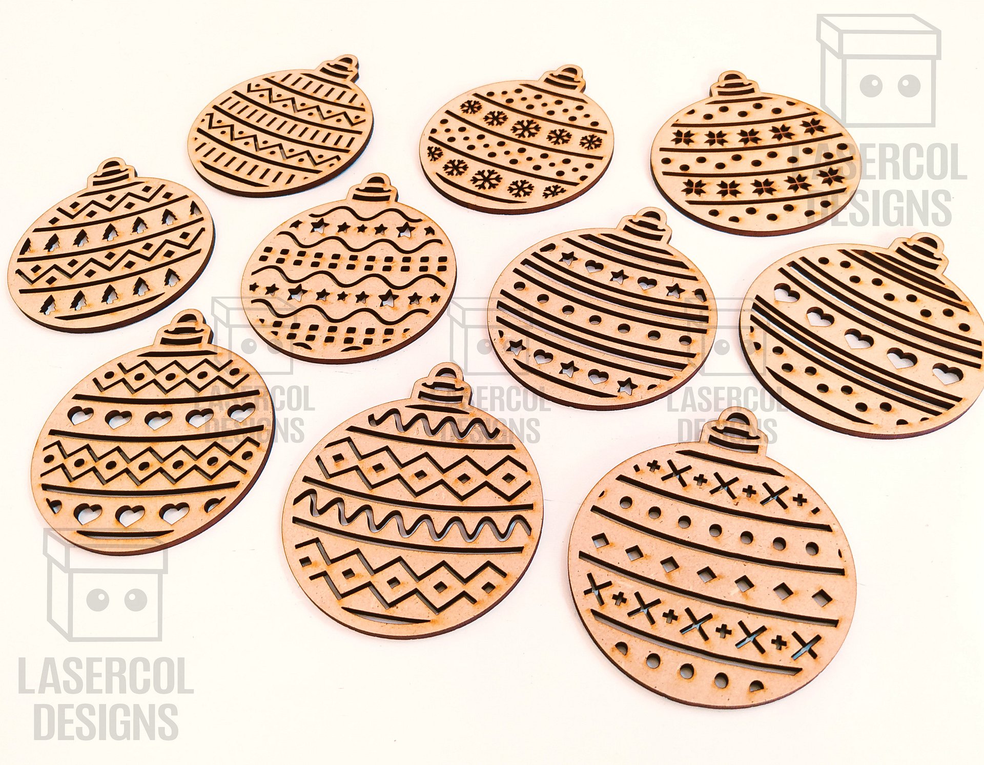 Christmas Ornaments (10 Styles) - Laser Cut Files product image (7)