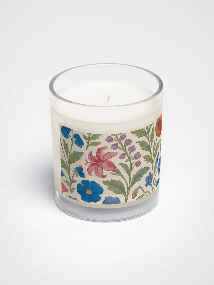 Soy Wax Candle with Floral Design – Botanical Jar Candle for Home Décor product image (2)