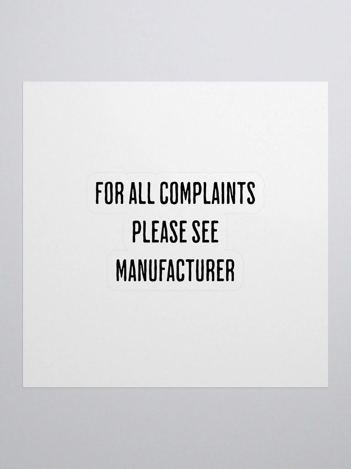 For All Complaints, Please See Manufacturer - Stickers product image (1)
