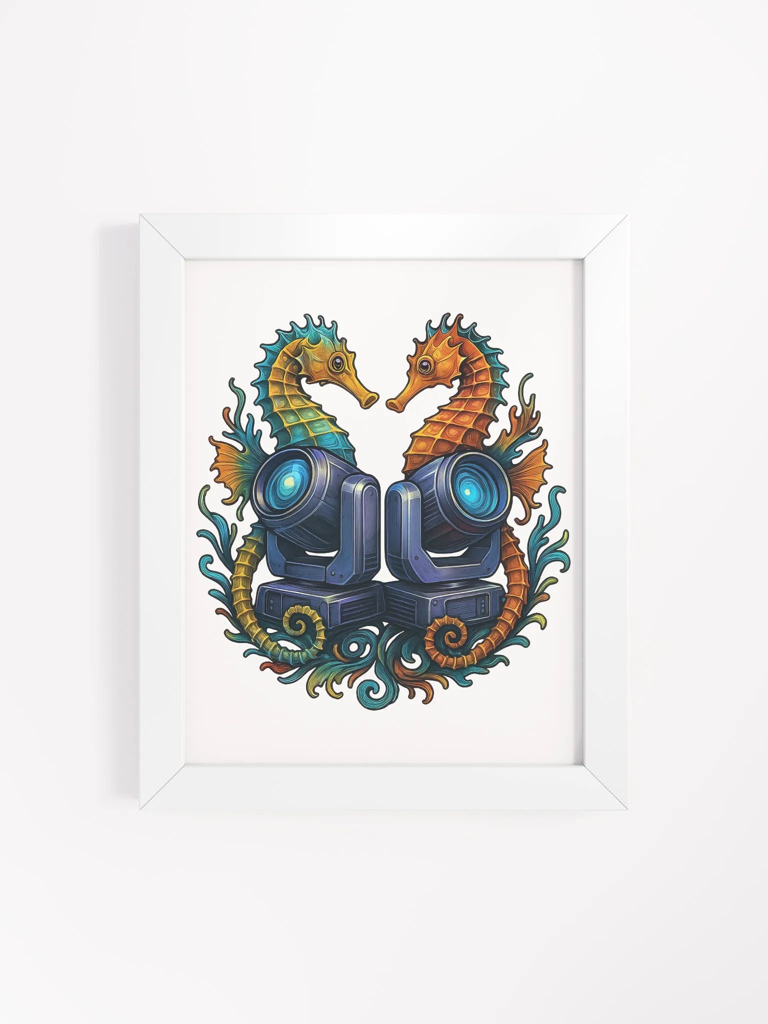 Theatrically Jerry: "Sea Horse Movers" Graphic Moving Head Light Framed Poster product image (4)