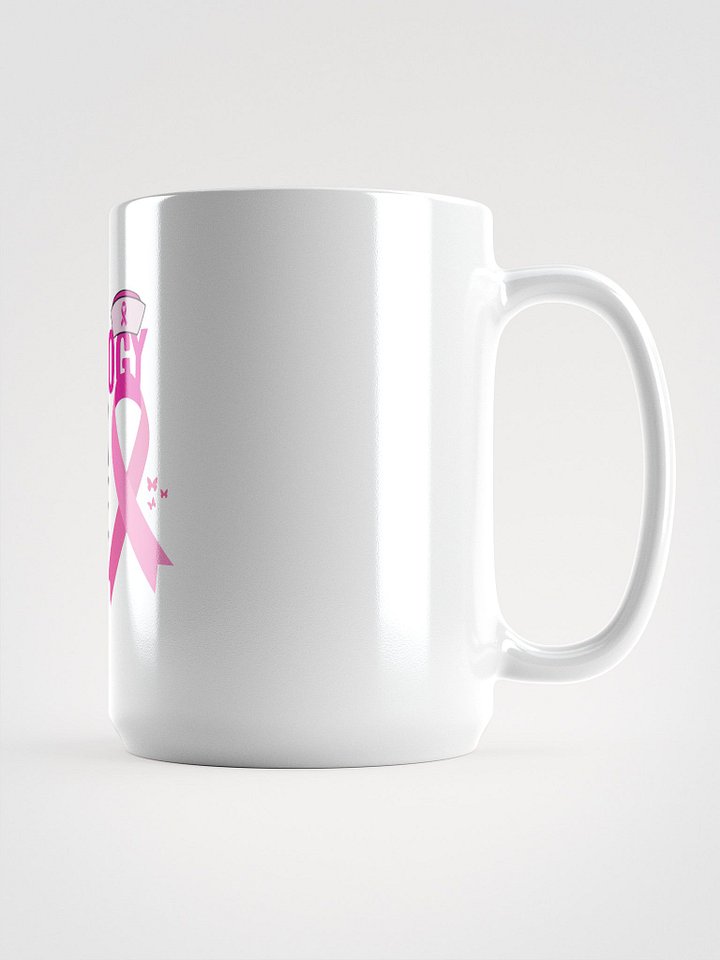 Oncology Black Nurse Mug - Breast Cancer Awareness Coffee Cup | Pink Ribbon Medical Professional Gift | 15oz Ceramic Mug product image (2)