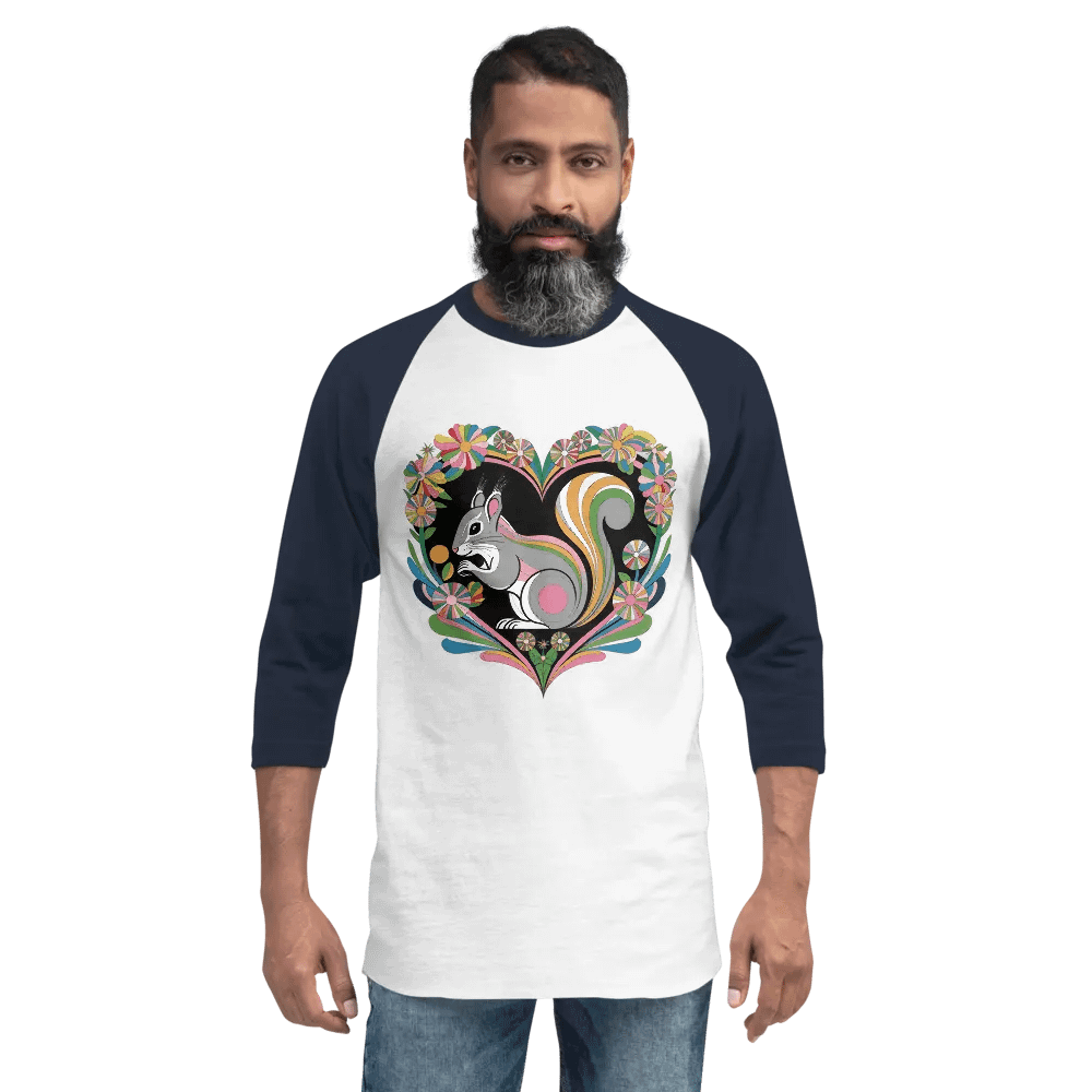 Whimsical Squirrel Heart Raglan Tee product image (2)