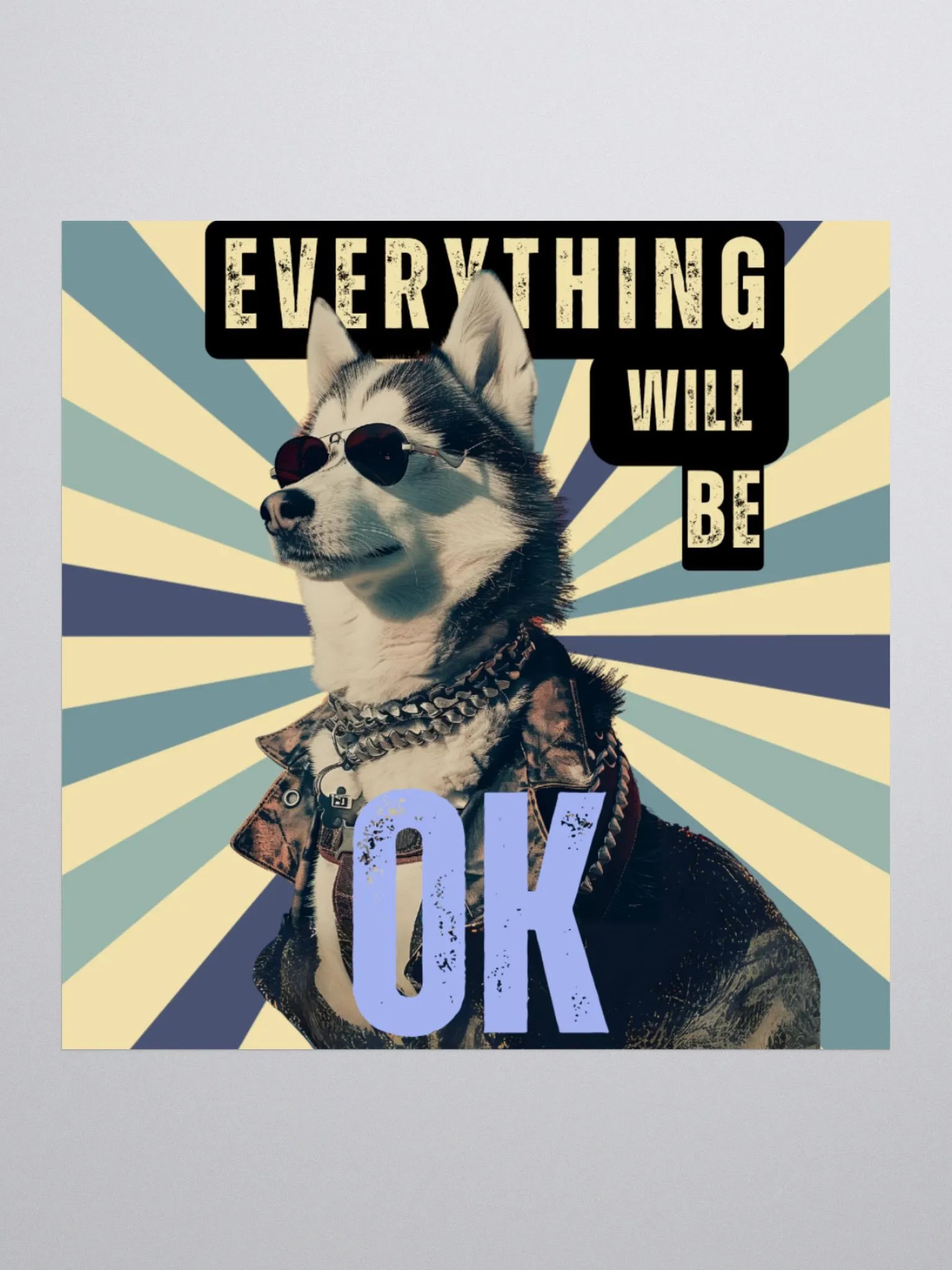 Siberian Husky Everything Will Be OK Kiss Cut Sticker product image (2)