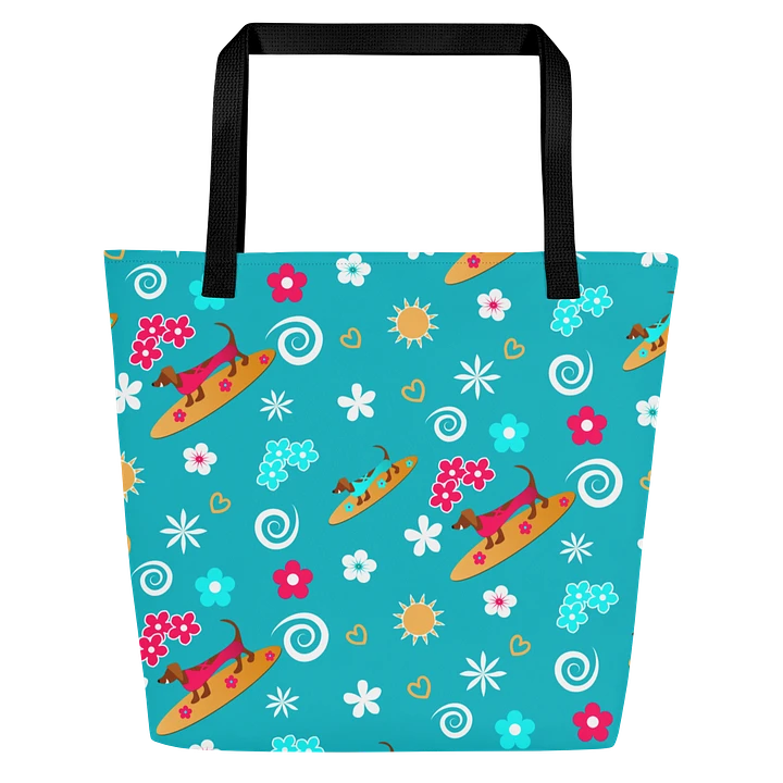 Surfing Dachshund Pattern All Over Print Tote product image (1)