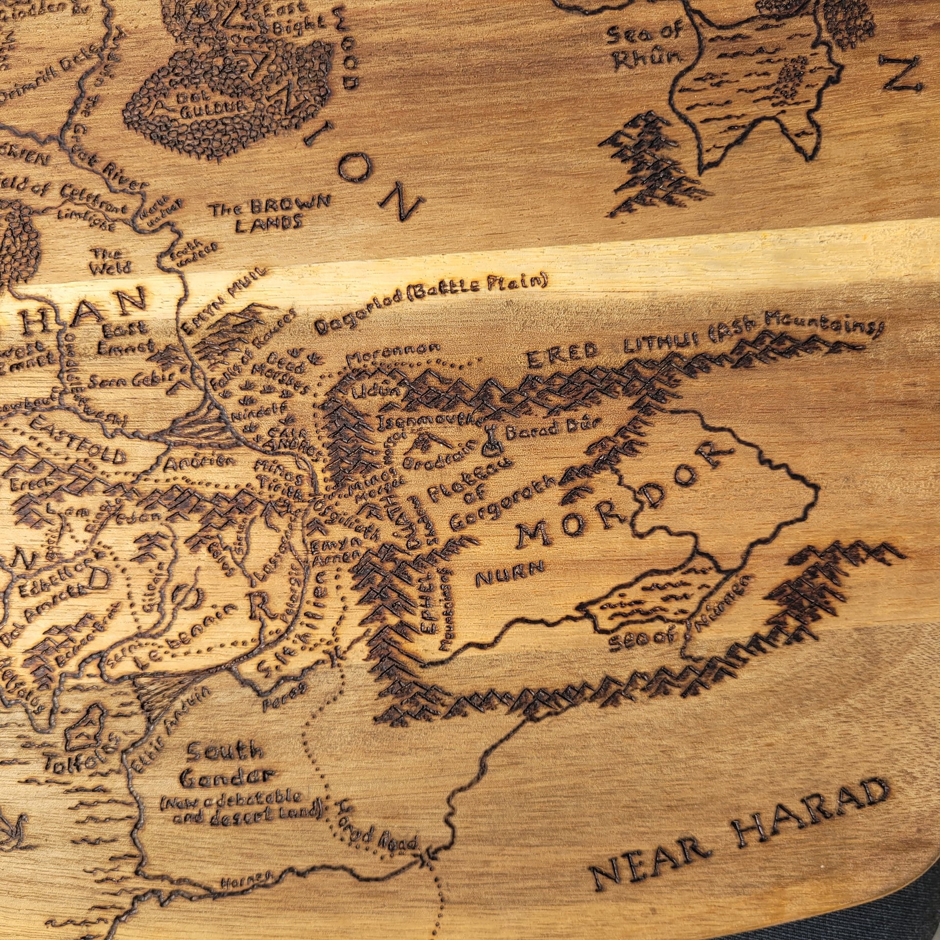 Lands of Middle Earth Handmade Pyrography Map product image (5)
