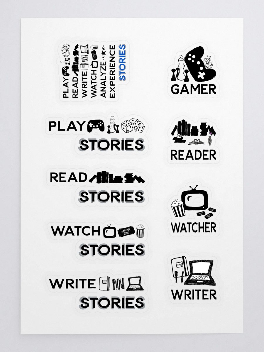 Experience Stories Sticker Sheet (Blue, Gray, Black and White) product image (3)