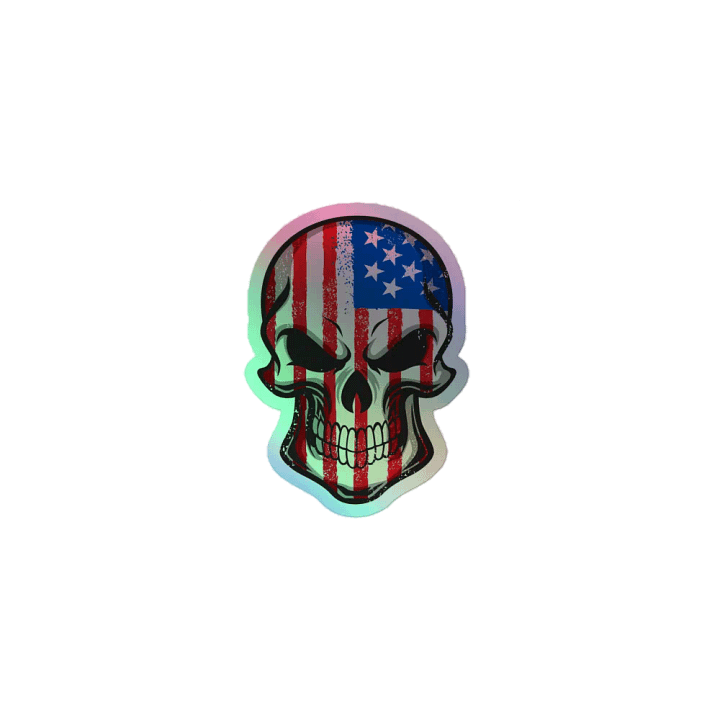 USA Patriotic Skull Holographic Sticker Set product image (1)