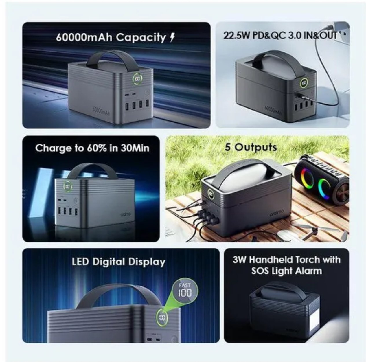 oraimo PowerBox 600 60000mAh 22.5W Power Bank product image (5)