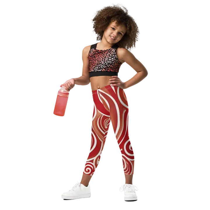 Funky Cherry Swirls Liquid Tie-Dye Kid's and Toddler's Leggings product image (2)